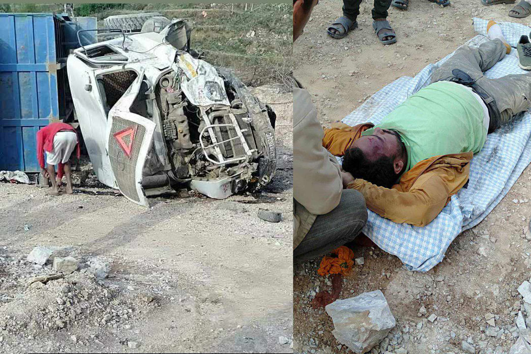 बैतडीको सुर्नयामा  टिप्पर दुर्घटना, सहचालक घाइते 